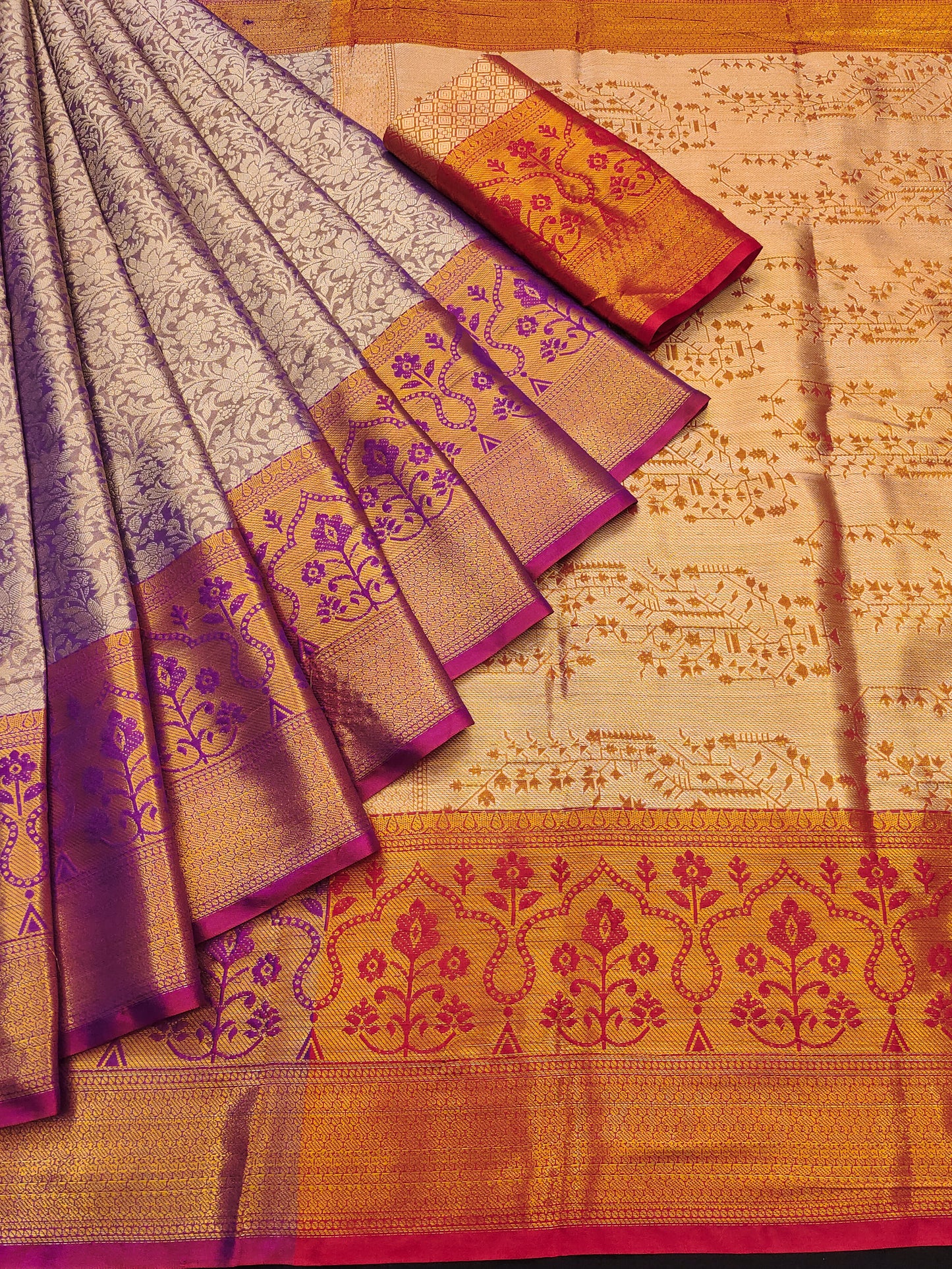 Premium Kanjivaram Banarasi Silk Saree – Traditional Bridal Wear