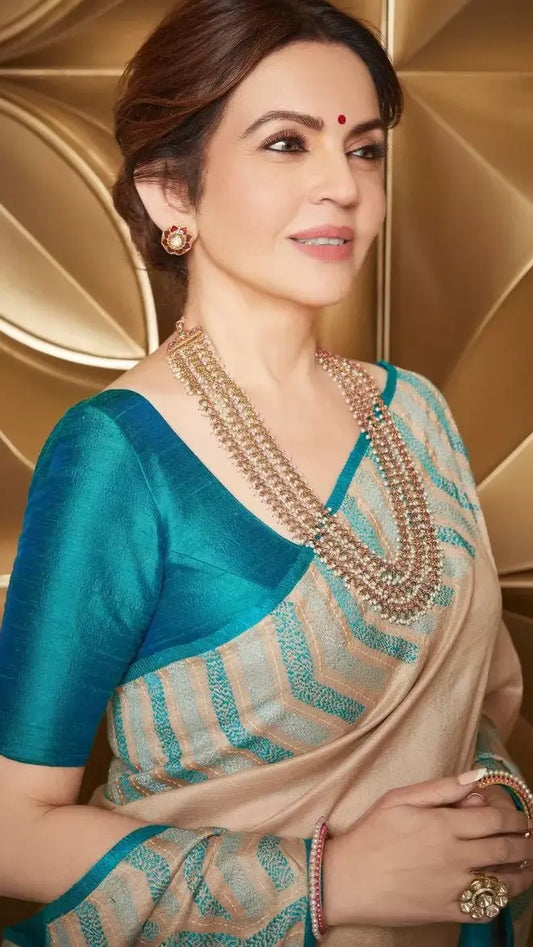 Nita Ambani inspired Gold Banarasi Tissue Silk Saree