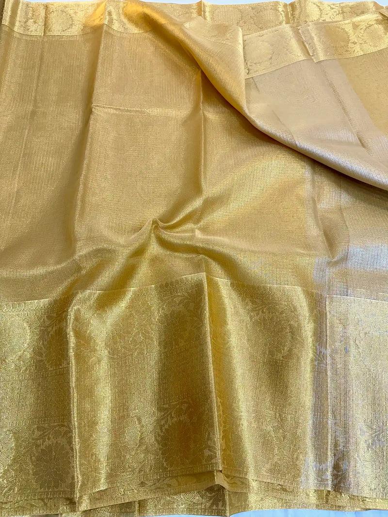 Wedding Special Kota Tissue Silk Saree in Golden Hue