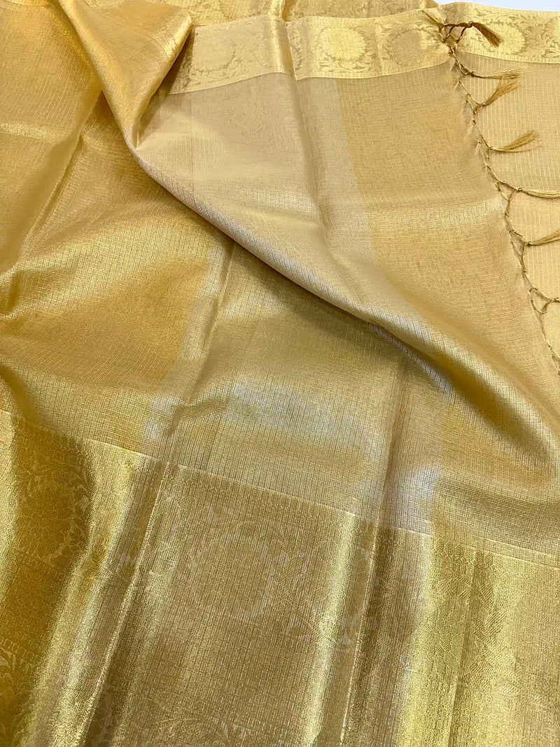 Wedding Special Kota Tissue Silk Saree in Golden Hue