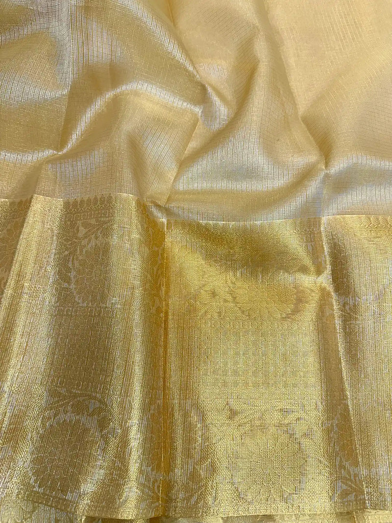 Wedding Special Kota Tissue Silk Saree in Golden Hue