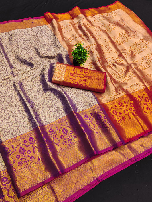 Premium Kanjivaram Banarasi Silk Saree – Traditional Bridal Wear