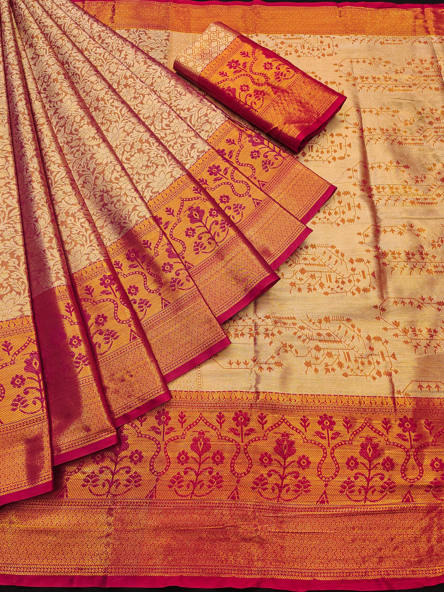 Premium Kanjivaram Banarasi Silk Saree – Traditional Bridal Wear