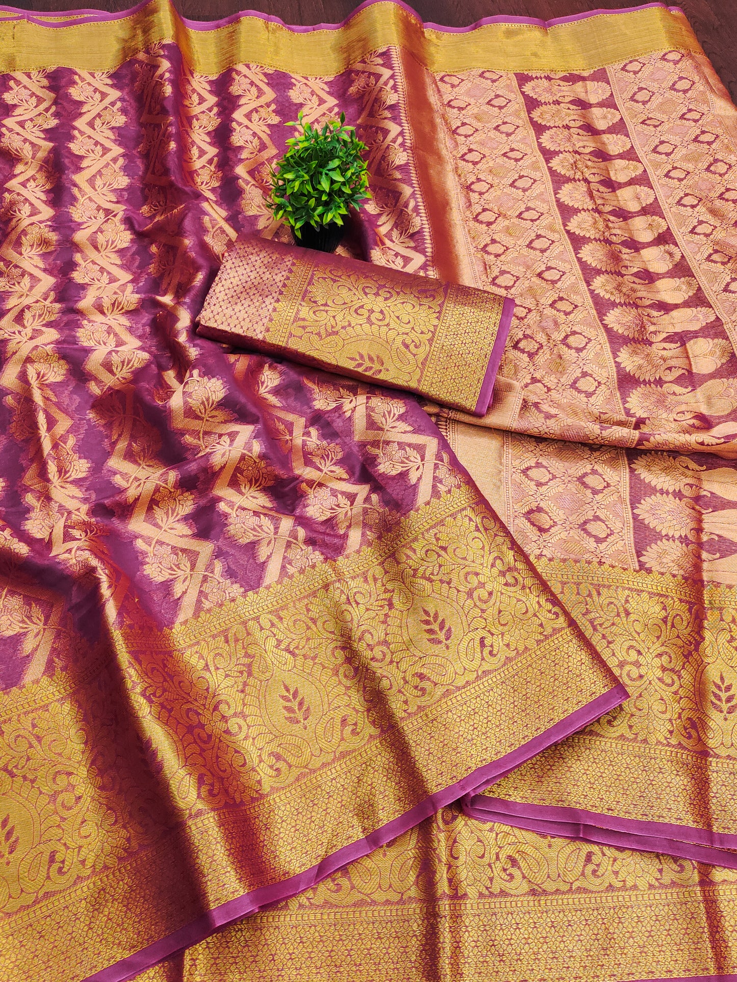 Pure Tissue Silk Organza Silk Saree – Bridal & Festive Collection