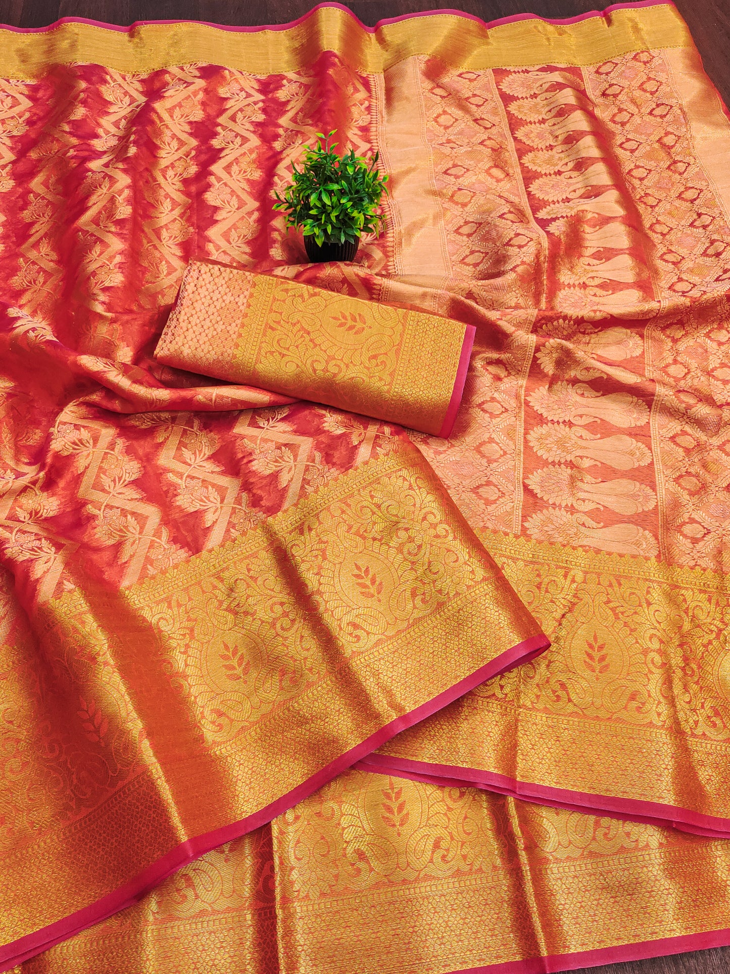Pure Tissue Silk Organza Silk Saree – Bridal & Festive Collection