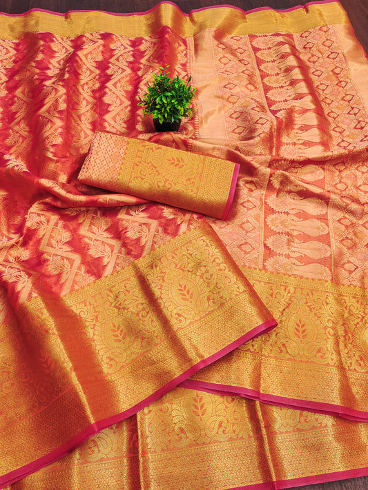 Pure Tissue Silk Organza Silk Saree – Bridal & Festive Collection