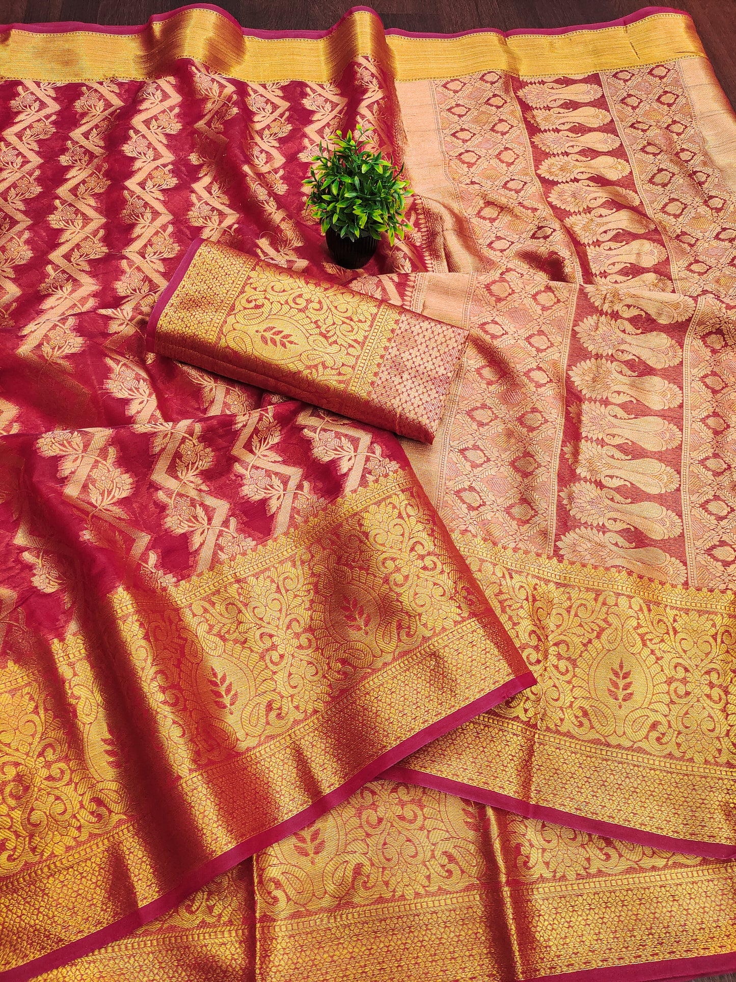 Pure Tissue Silk Organza Silk Saree – Bridal & Festive Collection