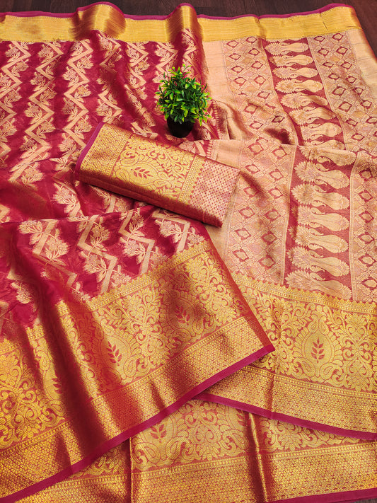 Pure Tissue Silk Organza Silk Saree – Bridal & Festive Collection