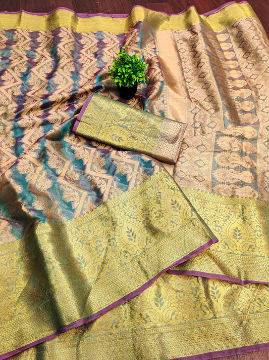 Pure Tissue Silk Organza Silk Saree – Bridal & Festive Collection