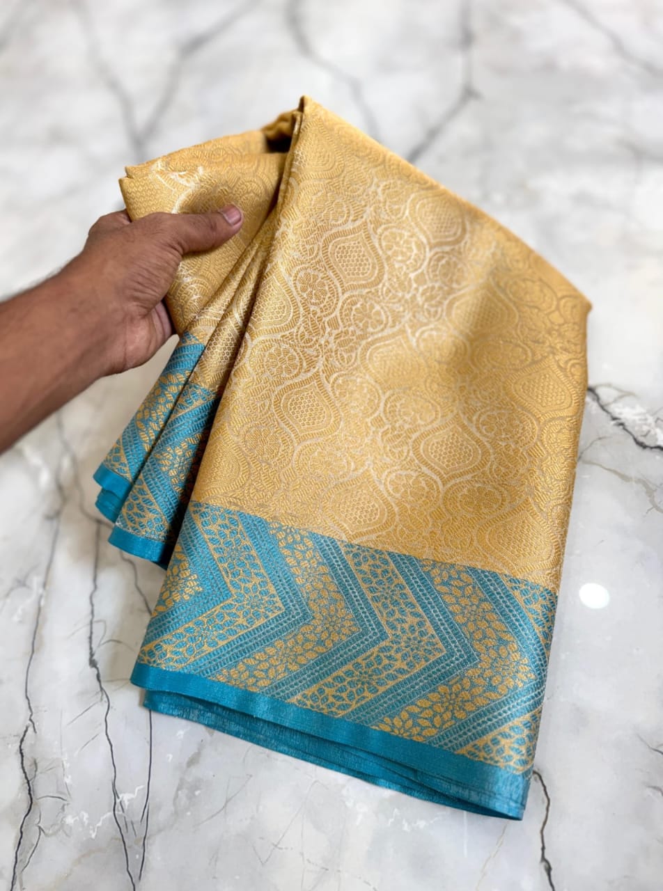 Nita Ambani inspired Gold Banarasi Tissue Silk Saree